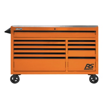 Homak RS Pro 54 in 10-Drawer Roller Cabinet with Stainless Steel Top - Orange - OG04054014