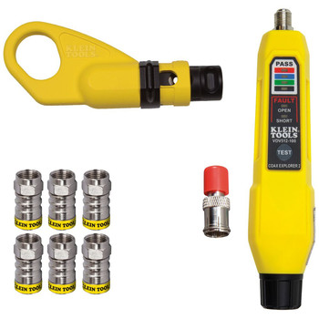 Klein Tools 9-Piece Coax Push-On Connector Installation and Test Kit - VDV002-820