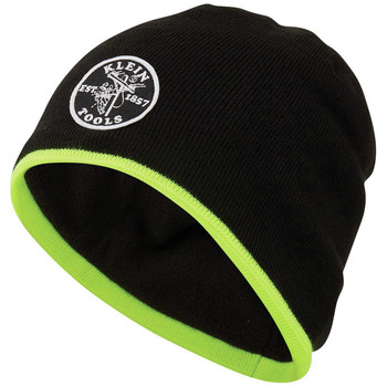 HATS | Klein Tools Knit Beanie - One Size, Black/High Visibility Yellow - 60391