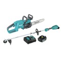 String Trimmers | Makita XUX02SM1X1XCU11Z 18V LXT Brushless 14 in. Cordless Chain Saw and Couple Shaft Power Head Kit with 13 in. String Trimmer Attachment Bundle (4 Ah) image number 0
