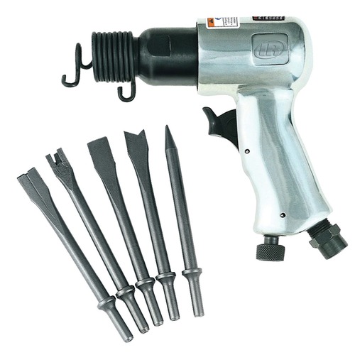 Air Hammers | Ingersoll Rand 115K 5000 BPM 1-5/8 in. Stroke Round Shank Standard Air Hammer with 5-Piece Chisel Set image number 0