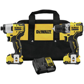 COMBO KITS | Factory Reconditioned Dewalt 2-Tool Combo Kit - 12V MAX EXTREME Brushless Cordless Drill Driver & Impact Driver Kit with (2) 3Ah Batteries - DCK221F2R
