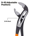 Pliers | Klein Tools D5053KIT 3-Piece Classic Klaw Pump Pliers Set, 7-Inch, 10-Inch, and 12-Inch Pump Pliers, Compact Design with V-Jaw and Hardened Teeth for Maximum Torque image number 3