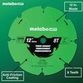 Circular Saw Blades | Metabo HPT 115766M 12-Inch 8-Tooth Fiber Cement Blade image number 3
