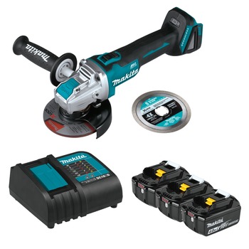 GRINDERS | Makita 18V LXT 4 Ah Lithium-Ion Battery and Charger Starter Pack with Bonus X-LOCK Grinder - BL1840BSCX3
