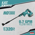 Pressure Washers | Makita XWH02Z 18V LXT Lithium-Ion 320 PSI 0.7 GPM Cordless Power Cleaner (Tool Only) image number 1