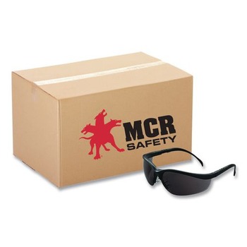 MCR Safety Klondike Safety Glasses - Matte Black Frame Gray Lens (12/Box) - KD112