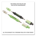 Screwdrivers | GreatNeck 22537 5.38 in. Long Phillips/Slotted Bits Metric Sockets 6-Way Pen-Style Screw/Nut Driver - Black/Green, Green/Clear (4/Pack) image number 7