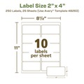 July Member-Exclusive Offer Save 10% off on One Item | Avery 48263 2 in. x 4 in. EcoFriendly Mailing Labels for Inkjet/Laser Printers - White (10/Sheet, 25 Sheets/Pack) image number 4