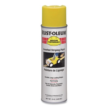 Rust-Oleum High Performance 2300 System 18 oz. Aerosol Can Inverted Striping Paint - Semi-Gloss Yellow (6/Carton) - 2348838V