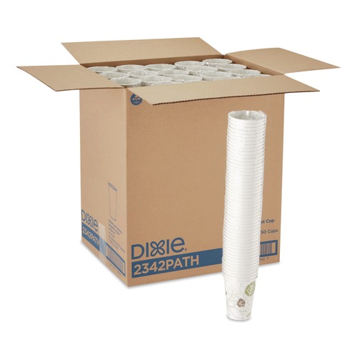  | Dixie 2342PATH Pathways 12 oz. Paper Hot Cups (50/Pack) image number 0