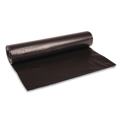  | Boardwalk H8048EKKR01 40 in. x 48 in. 45 gal. 1 mil Recycled Low-Density Polyethylene Can Liners - Black (100/Carton) image number 0