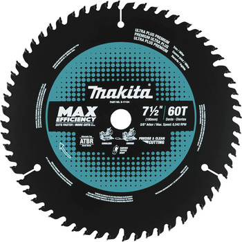 SAWS | Makita 7-1/2 in. 60 Tooth Carbide-Tipped Max Efficiency Miter Saw Blade - E-11134
