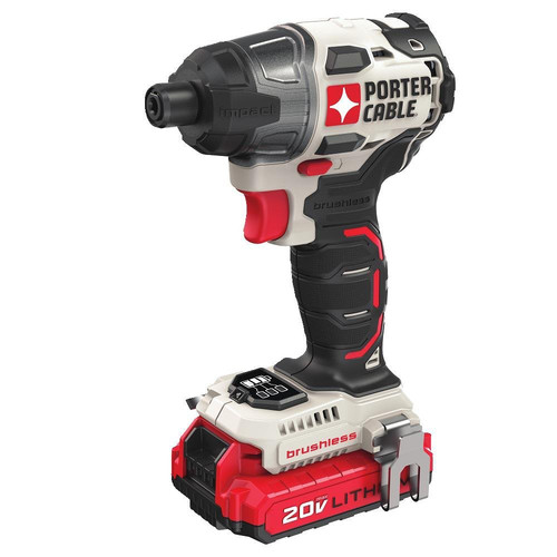  | Factory Reconditioned Porter-Cable PCCK647LBR 20V MAX Brushless Lithium-Ion 1/4 in. Cordless Impact Driver Kit (1.3 Ah) image number 0