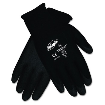 MCR Safety Ninja HPT PVC coated Nylon Gloves - Black Large (1-Pair) - N9699L