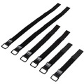 Ropes and Ties | Klein Tools 450-600 6-Piece 6 in. / 8 in. / 14 in. Hook and Loop Cinch Strap Cable Tie Set - Black image number 1