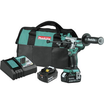 Factory Reconditioned Makita 18V LXT Brushless Lithium-Ion 1/2 in. Cordless Hammer Drill Driver Kit with 2 Batteries (5 Ah) - XPH14T-R