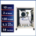 Portable Air Compressors | California Air Tools CAT-10020SPCAD 2.0 HP 10 Gallon Ultra Quiet and Oil-Free Air Compressor in Sound Proof Cabinet with Automatic Drain Valve image number 3
