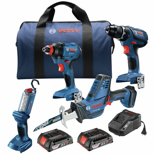 Combo Kits | Bosch GXL18V-496B22 18V Compact Lithium-Ion Cordless 4-Tool Combo Kit (2 Ah) image number 0