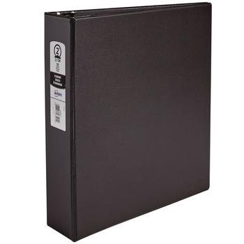 Avery 03501 2 in. Capacity 11 x 8.5 Economy Non-View Binder with 3 Round Rings - Black