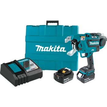 Makita XRT02TK 18V LXT Brushless Lithium-Ion Cordless Deep Capacity Rebar Tying Tool Kit (5 Ah) Makita 18V LXT Brushless Lithium-Ion Cordless Deep Capacity Rebar Tying Tool Kit (5 Ah) - XRT02TK