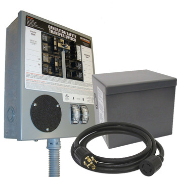 Generac 30 Amp 120/240 Single Phase Pre-Wired Manual Transfer Switch for Portable Generators Up to 8 kW - 6294