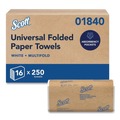  | Scott 01840 9.2 in. x 9.4 in. 1-Ply Essential Multi-Fold Towels with Absorbency Pockets - White (4000/Carton) image number 0