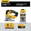 Combo Kits | Dewalt DCK201P1 20V MAX XR Brushless Lithium-Ion Cordless Jig Saw and Compact Router Woodworking Combo Kit (5 Ah) image number 1