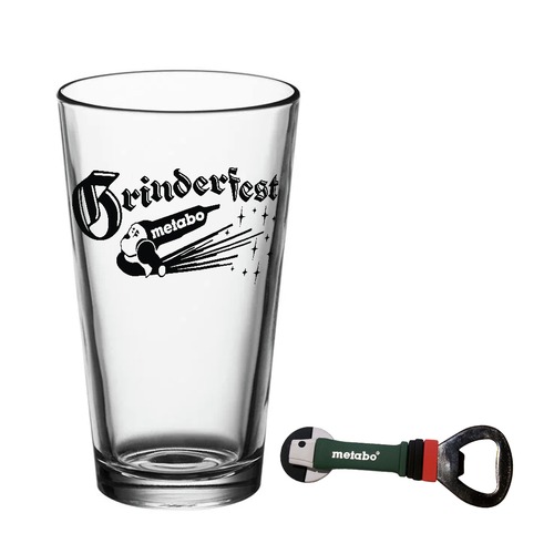  | Metabo US2208 Grinderfest Pint Glass and Bottle Opener Set image number 0