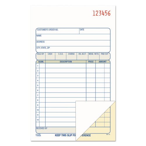 July Member-Exclusive Offer Save 10% off on One Item | Adams DC4705 4.19 x 6.69 Two-Part Carbonless Sales Order Pad with 12 Lines, 50 Forms Total image number 0