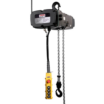 ELECTRIC CHAIN HOISTS | JET JT9-144013K 460V 16.8 Amp TS Series 2 Speed 2 Ton 10 ft. Lift Corded Electric Chain Hoist, 2 Speed Trolley, and 6 ft. 4 Button Wired Pendant