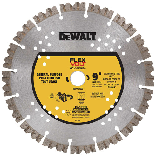 Dewalt DWAFV8900 FLEXVOLT 9 in. Diamond Cutting Wheel image number 0