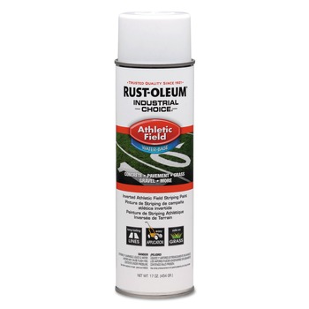 Rust-Oleum Industrial Choice 17 oz. Aerosol Can Athletic Field Inverted Striping Paint - Flat Athletic Inverted White (12/Carton) - RST206043CT