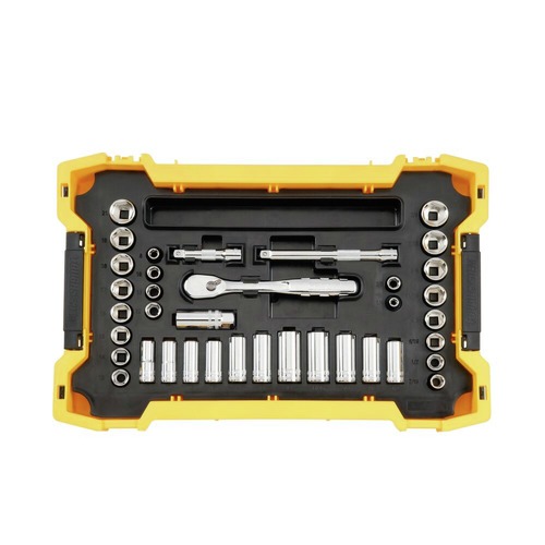 Hand Tool Sets | Dewalt DWMT45403 85-Piece 3/8 in. and 1/2 in. Mechanic Tool Set with Tough System 2.0 Tray and Lid image number 0