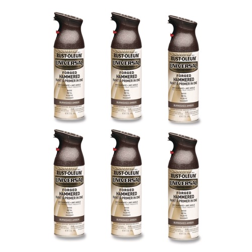 Paint | Rust-Oleum 271480 Universal Premium Spray Paint, Hammer Amber, 12 oz Aerosol Can, 6/Carton image number 0