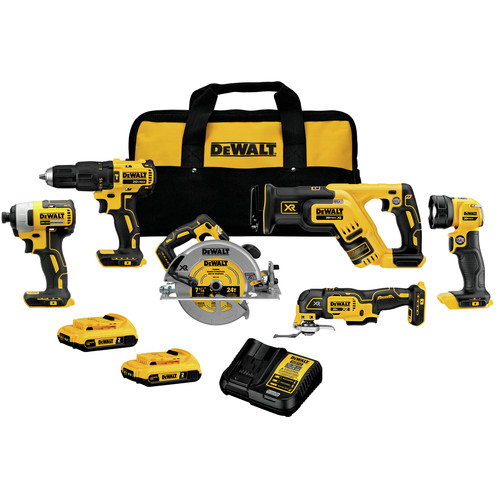 Combo Kits | Dewalt DCK677D2 20V MAX Brushless Lithium-Ion Cordless 6-Tool Kit (2 Ah) image number 0