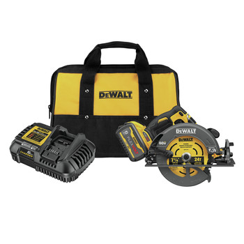 CIRCULAR SAWS | Dewalt 60V MAX FLEXVOLT Brushless 7-1/4 in. Cordless Circular Saw Kit with Electric Brake & (1) 9Ah Battery and Charger - DCS578X1