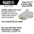 Electronics | Klein Tools VDV826-762 (200-Pack) Pass-Thru RJ45 CAT5e Gold Plated Modular Data Plug image number 1