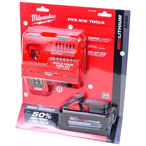 Clearance Center | Milwaukee 48-59-1880 M18 REDLITHIUM HIGH OUTPUT XC8.0 Starter Kit (8 Ah) image number 0