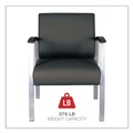  | Alera ALEML2319 MetaLounge Series 24.6 in. x 26.96 in. x 33.46 in. Mid-Back Guest Chair - Black Seat/Silver Base image number 8