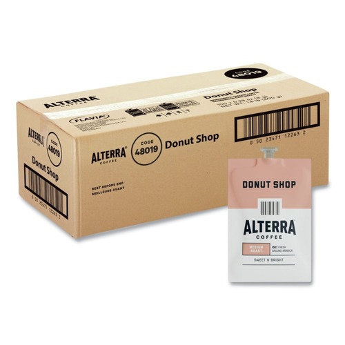 On Sale | FLAVIA 48019 0.28 oz. Pouch Alterra Coffee Freshpack - Donut Shop (100/Carton) image number 0