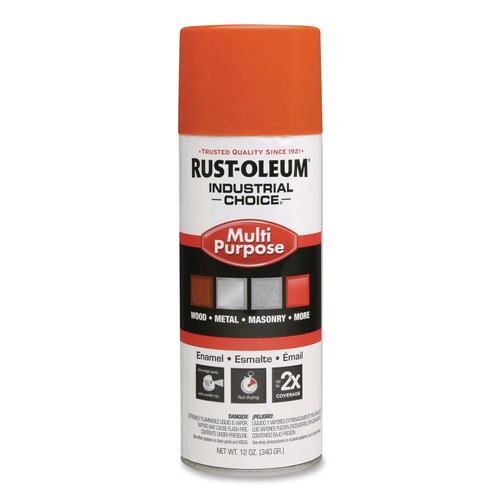 Paint | Rust-Oleum 1653830V Industrial Choice 1600 System 12 oz. Aerosol Can Multi-Purpose Enamel Spray Paint - Gloss Orange (6/Carton) image number 0