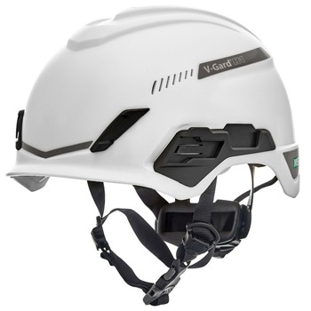 HARD HATS | MSA V-Gard H1 Fas-Trac III Pivot Trivent ANSI EN12492 Safety Helmet - White - 10194783