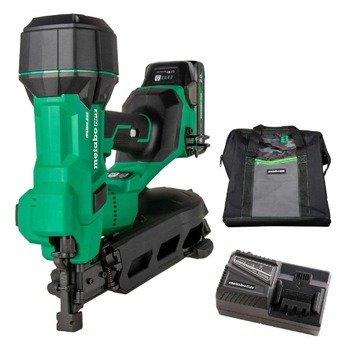 NAILERS AND STAPLERS | Metabo HPT 18V MultiVolt Lithium-Ion Cordless Coil Roofing Nailer Kit (2 Ah) - NV1845DAM