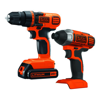 POWER TOOLS | Black & Decker 20V MAX 1.5 Ah Cordless Lithium-Ion Drill and Impact Driver Combo Kit - BD2KITCDDI