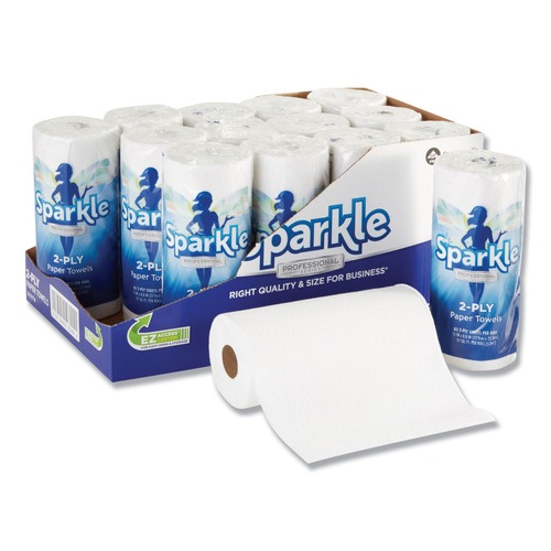  | Georgia Pacific Professional 2717714 11 in. x 8.8 in. 2-Ply Sparkle Premium Perforated Paper Kitchen Towel Roll - White (15 Rolls/Carton) image number 0