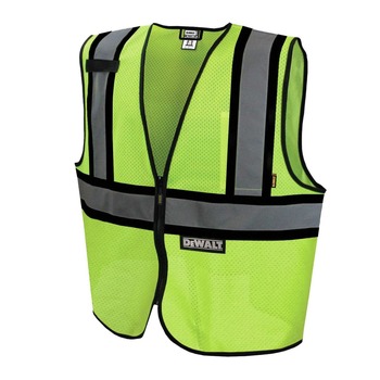 SAFETY EQUIPMENT | Dewalt Class 2 Contrasting Trim Economy Mesh Vest - Green - Large - DSV221-L