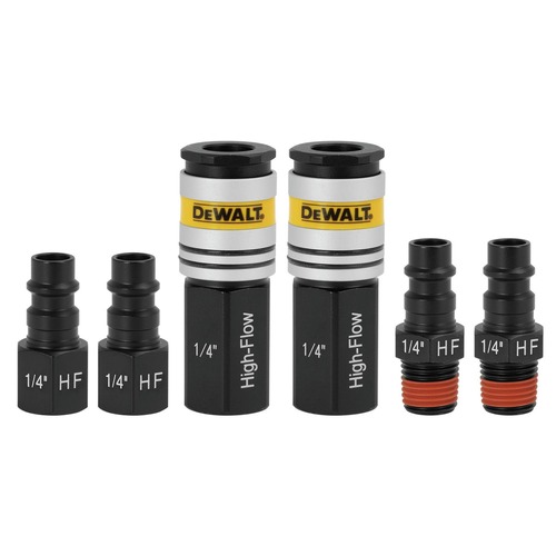 Air Tool Adaptors | Dewalt DXCM036-0231 (6-Piece) High Flow Couplers and Plugs image number 0