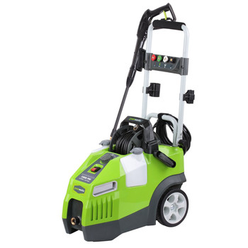 Greenworks GPW1950 13 Amp 1,950 PSI 1.2 GPM Electric Horizontal Pressure Washer with Hose Reel - 5100902