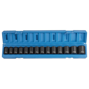 SOCKET SETS | Grey Pneumatic 14-Piece 1/2 in. Drive 6-Point Metric Standard Socket Set - 1412M